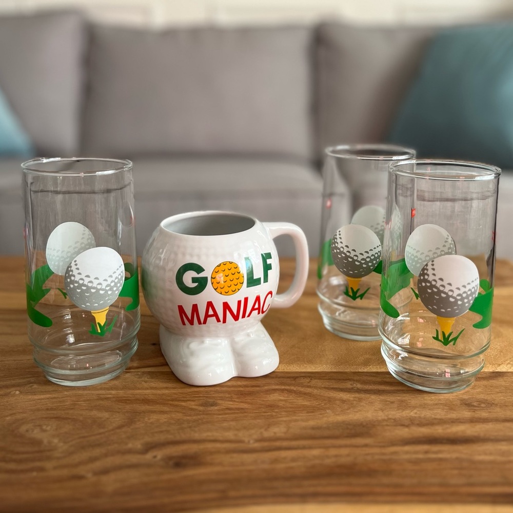 Set: Golf Lovers Mug and glass set